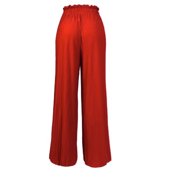 Red Wide Leg Palazzo Pants - Picture 3 of 9